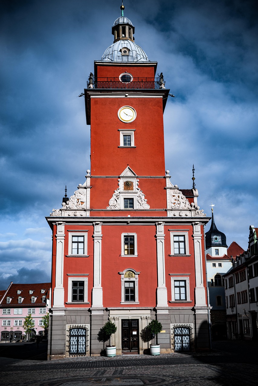 town hall, marketplace, historical, main market, building, architecture, places of interest, gotha, thuringia, germany
